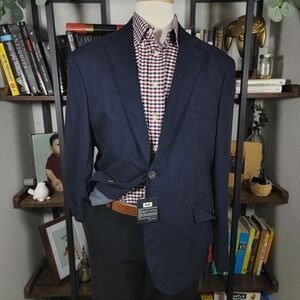 Joseph Abboud Men's Sport Coat Blazer Two Button Navy Blue Lyocell Size XXL‎ NEW